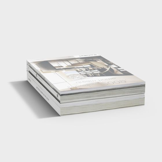 Urban Book Stack Low Poly 3D model