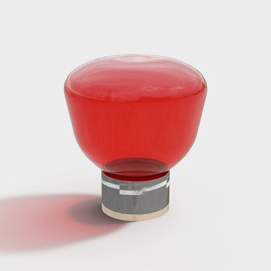 Futuristic Red Glass Lamp 3D model