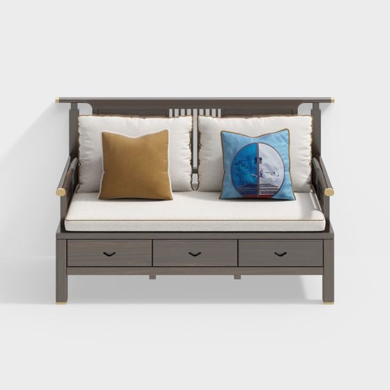 Elegant Fusion Sofa 3D model for Modern Interiors