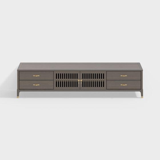 Elegant Low-Polygon TV Cabinet 3D model