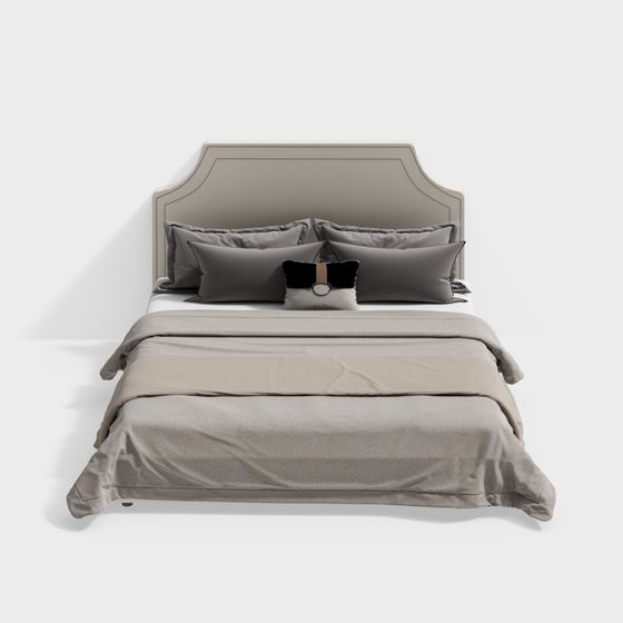 Elegant Low-Poly Bed 3D Model for Modern Interiors