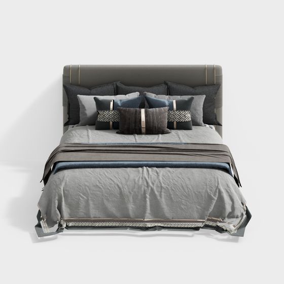 Elegant Modern Bed 3D model for Interior Design