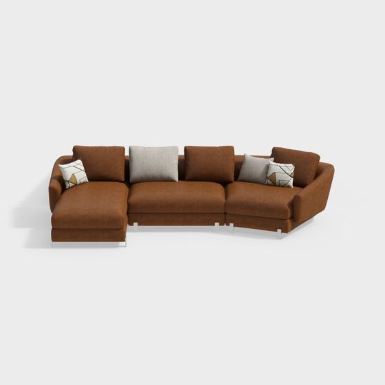 Elegant Modern Sofa 3D model for Stylish Interiors