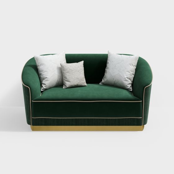 Chic Low-Poly Sofa 3D model for Modern Design