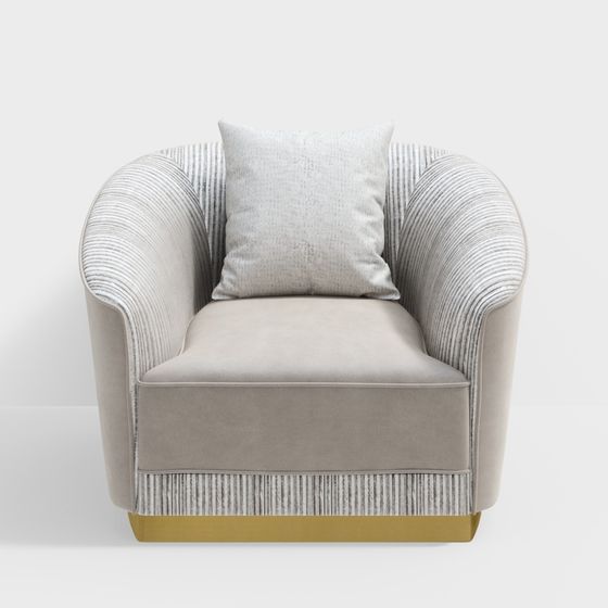 Elegant Low-Poly Sofa Chair 3D model