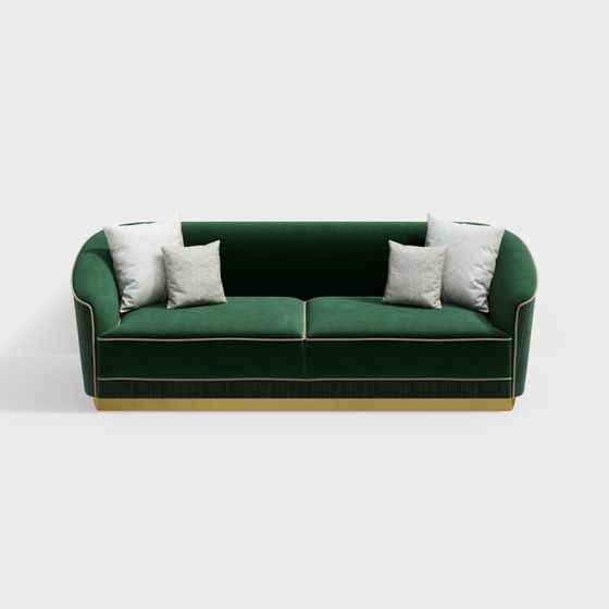 Elegant Velvet Sofa 3D model