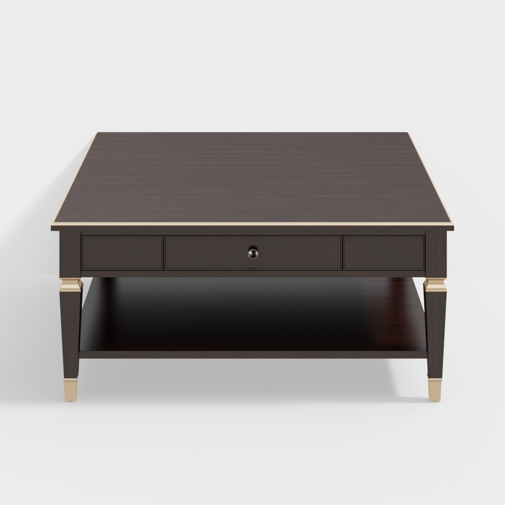 Zhida Home-American square coffee table living room solid wood coffee table CK2151