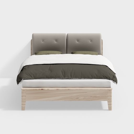 Modern Low-Poly Bed Frame 3D model