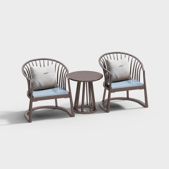 Urban Corner Coffee Table and Chair Set 3D model