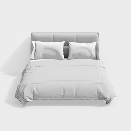 Modern Minimalist 3D Bed Model