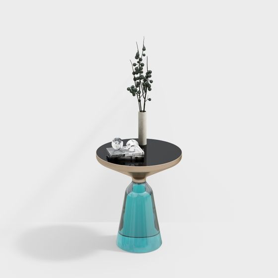 Glass Art Side Table 3D model
