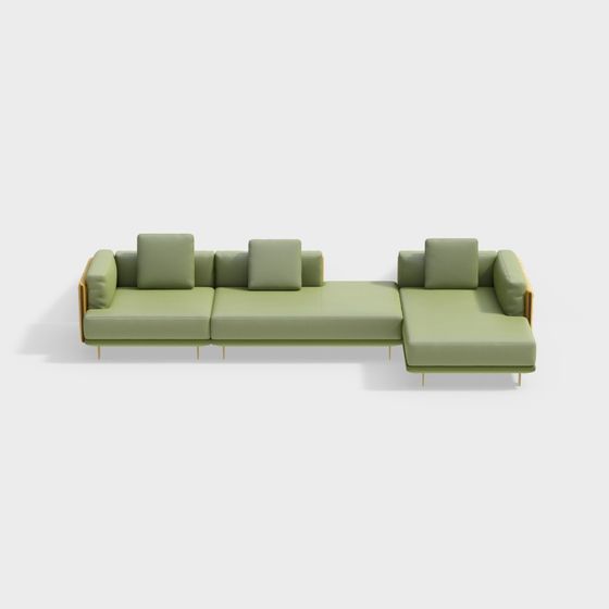 Low-Polygon Chic Sofa 3D model for Modern Spaces