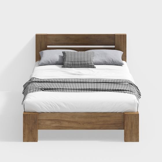 Urban Retreat Low-Poly Bed Frame 3D model for Cozy Interiors