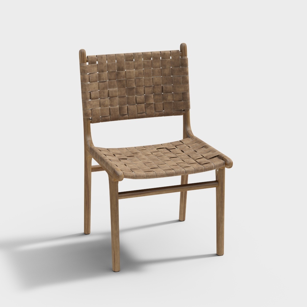 Stylish Woven Chair 3D Model – Modern Vintage Design