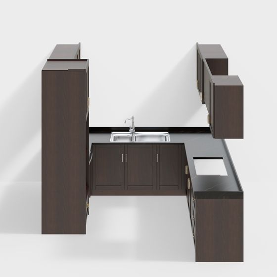 Elegant 3D Kitchen Cabinet Model for Contemporary Spaces