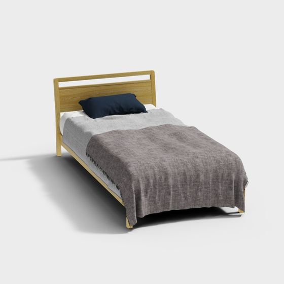 Stylish Low-Poly Bed 3D model for Cozy Bedroom Designs