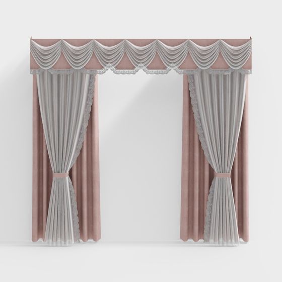 Vintage Elegance Curtain 3D model