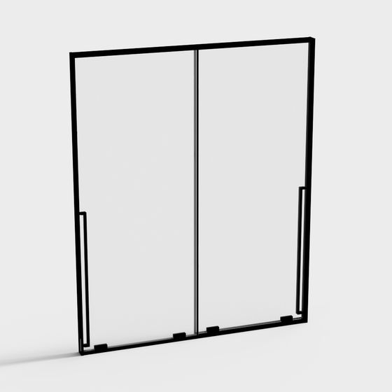 Sleek Minimalist Double Door 3D model