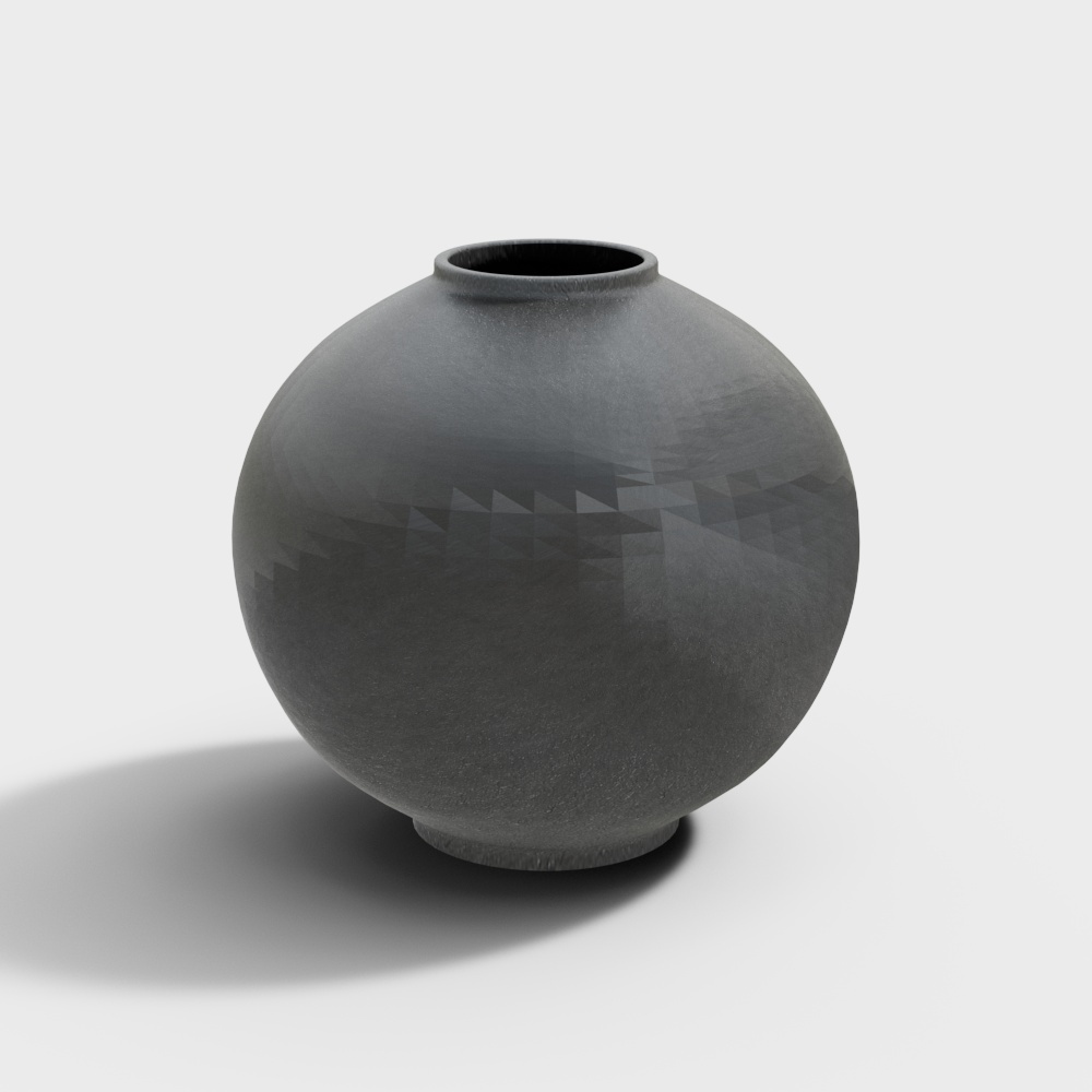 Moonlight Jar 3D Model – Low Poly Gray Design
