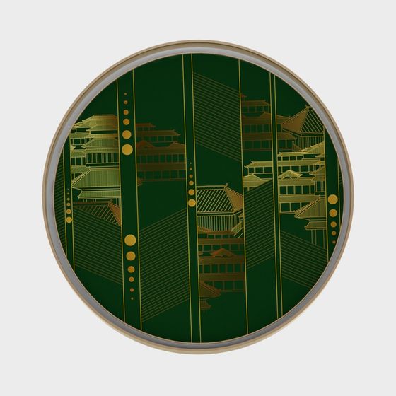 Tranh treo kiến trúc Trung Quốc mới - màu xanh lá cây