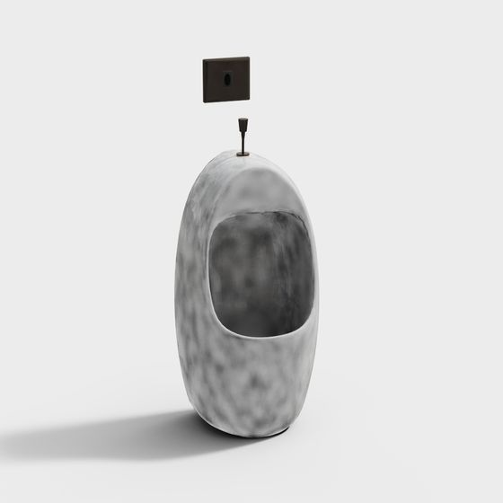 Minimalist Urinal 3D Model with Low-Polygon Design