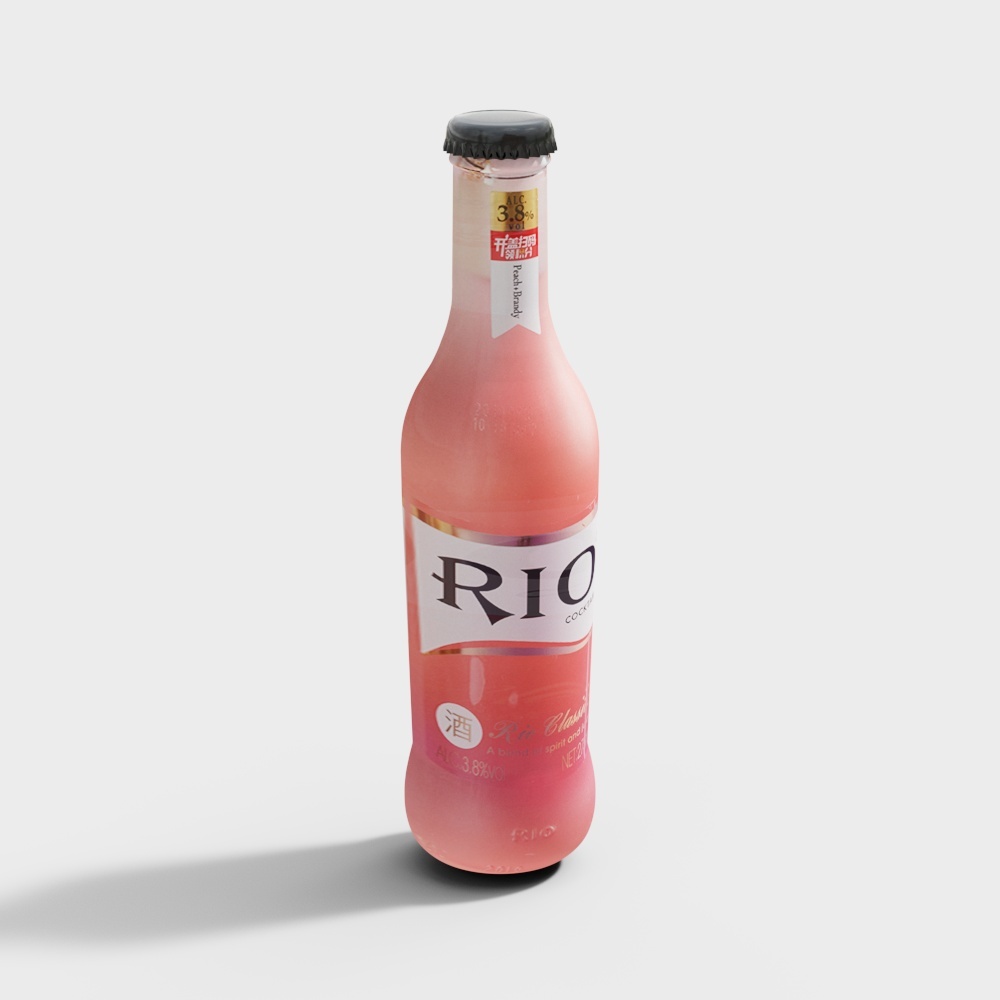 Rio Cocktail 3D Model – Peach Drink with Gold Accents