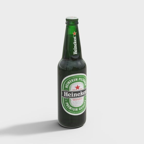 Vibrant Heineken Beer Bottle 3D model