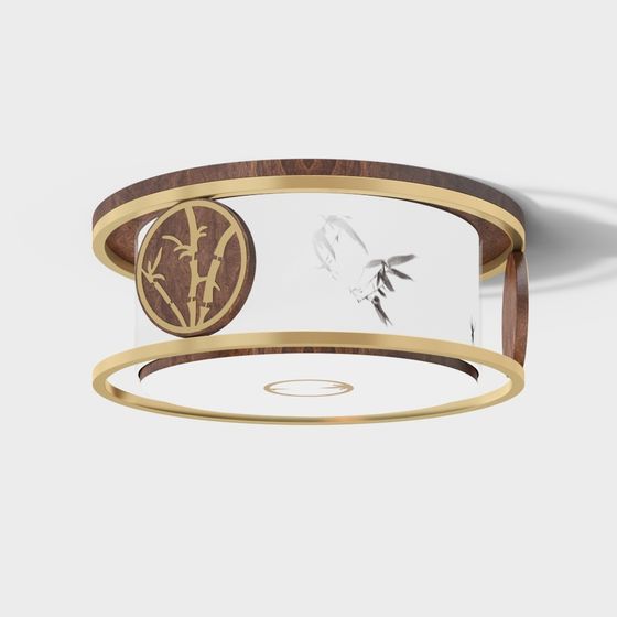 Bamboo Shadow Lamp 3D model for Elegant Interiors