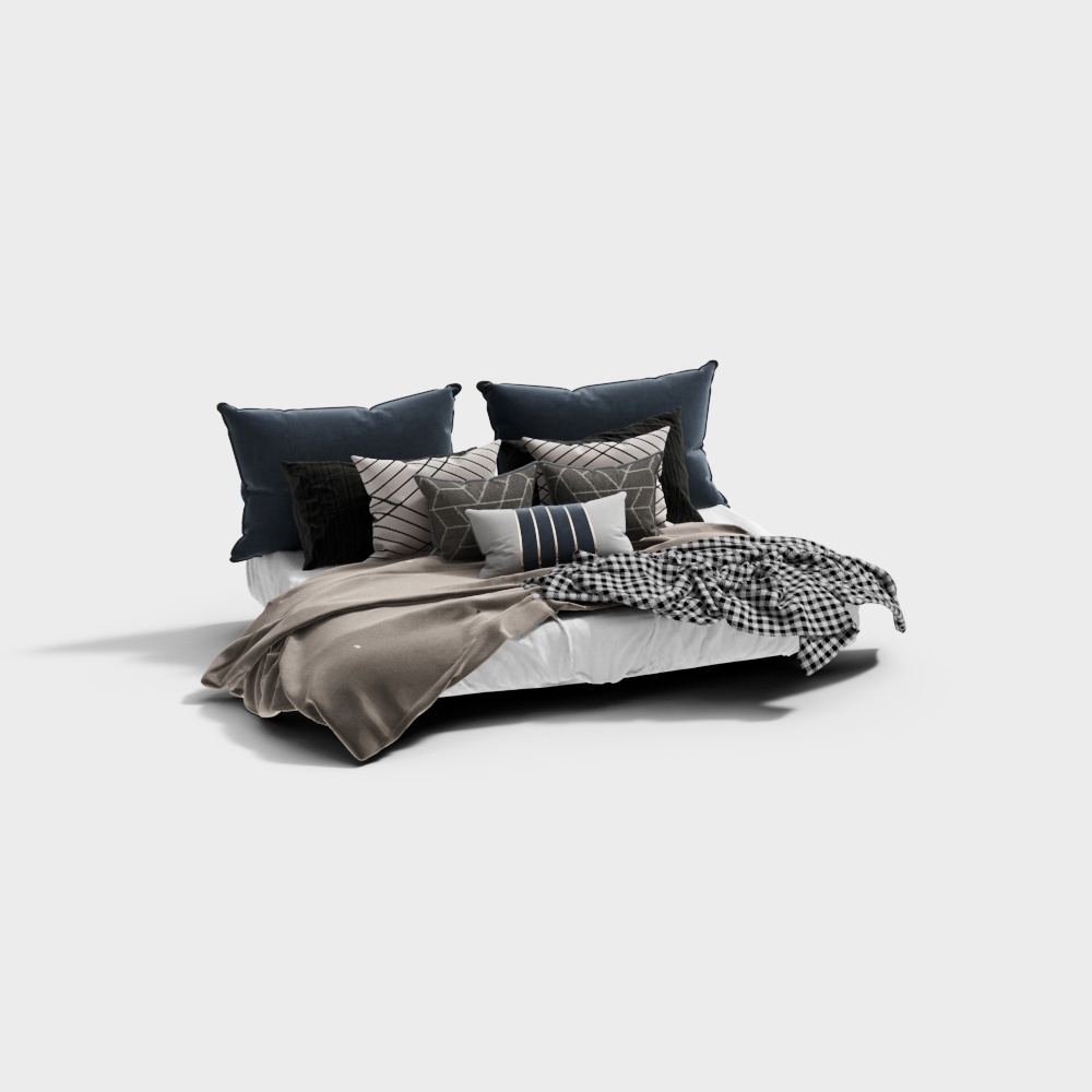 Ensemble de literie avec matelas et oreiller, housse de couette unie