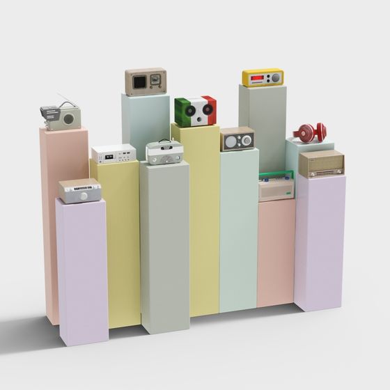 Retro Radios 3D model Collection