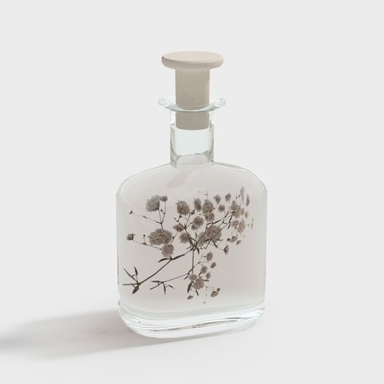 Elegant Glass Bottle 3D model