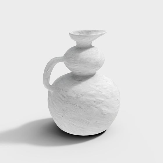 Low Poly Ceramic Pitcher 3D model