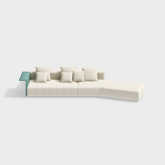 Elegant Minimalist Sofa 3D model for Modern Interiors