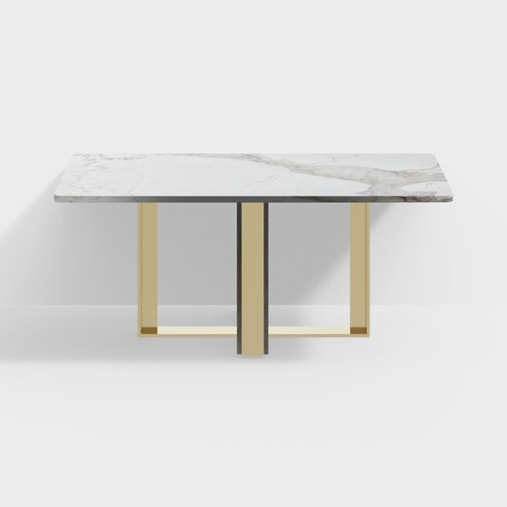 Elegant Marble Dining Table 3D model