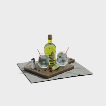 Combinazione Moderna di Bottiglie di Vino in Vetro