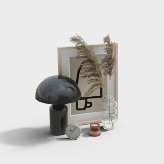 Stylish Modern Minimalist Decor Set 3D model