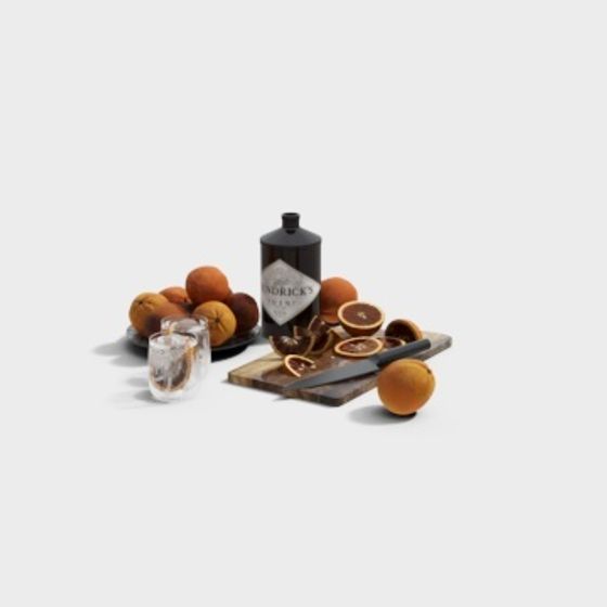 Stylish Black Fruit Plates 3D Model