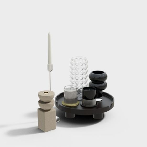 Modern Coffee Table Ensemble 3D model