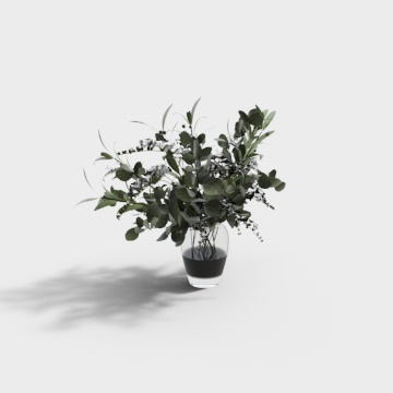 Современное цветочное сочетание ваз - прозрачная стеклянная ваза