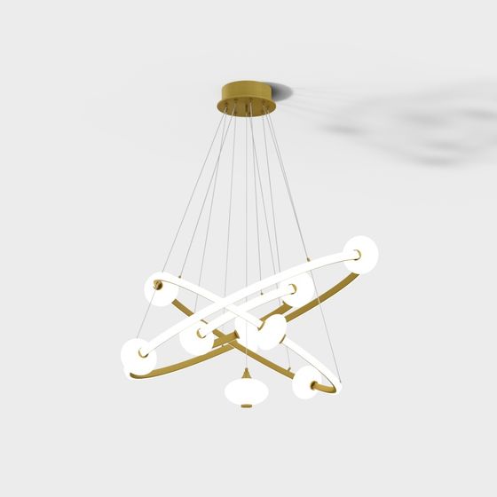 Geometric Chandelier 3D model for Modern Interiors
