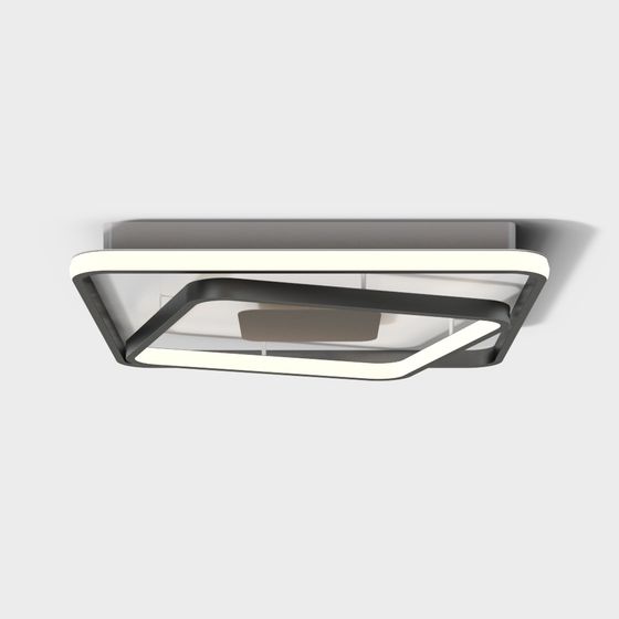 Futuristic Square Pendant Light 3D model