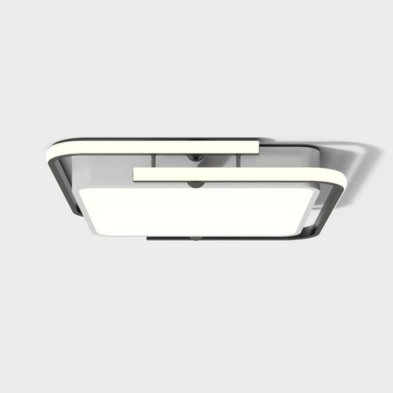 Beige and Golden Contemporary Ceiling Light 3D Model