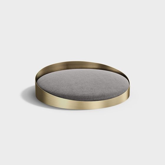 Stylish Round Metallic Side Table 3D model