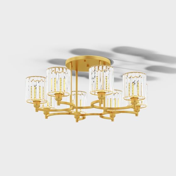 Stylish Crystal Chandelier 3D model for Luxurious Spaces