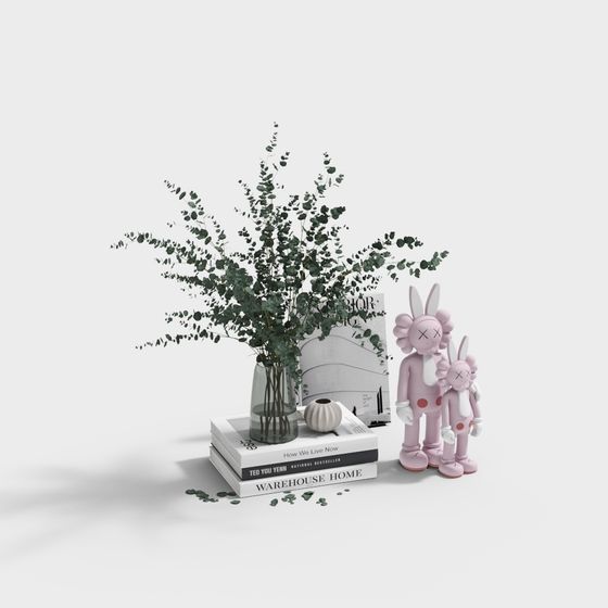 Low Poly Pink Rabbit 3D Model