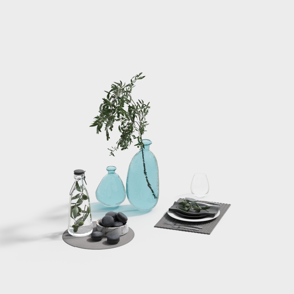 Modern tableware and accessories combination