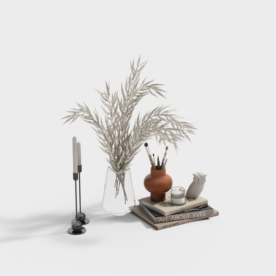 Elegant Low-Poly Decorative Objects 3D model