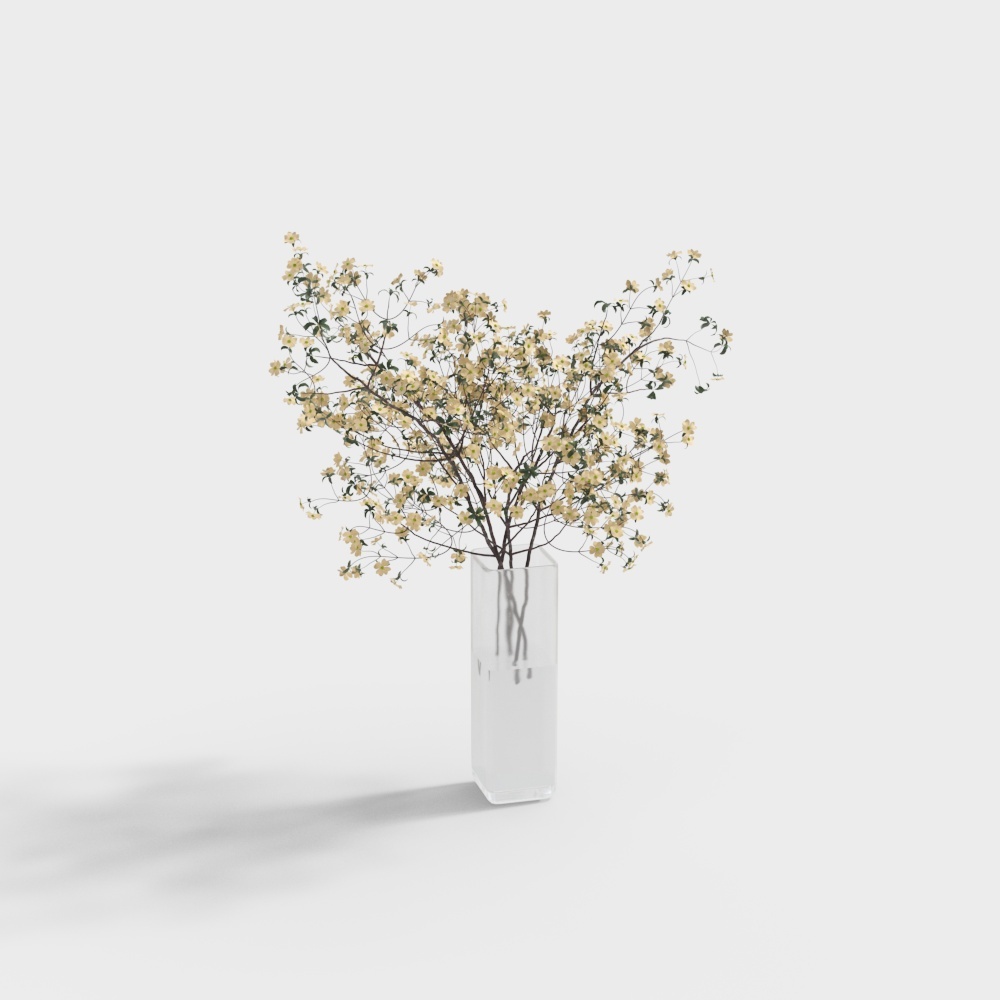 Figurine d'Arrangement Floral en Vase Moderne - Fleurs Séchées