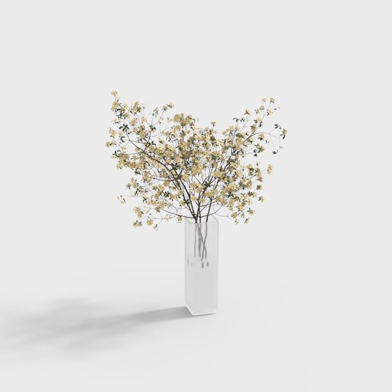 Figurine d'Arrangement Floral en Vase Moderne - Fleurs Séchées