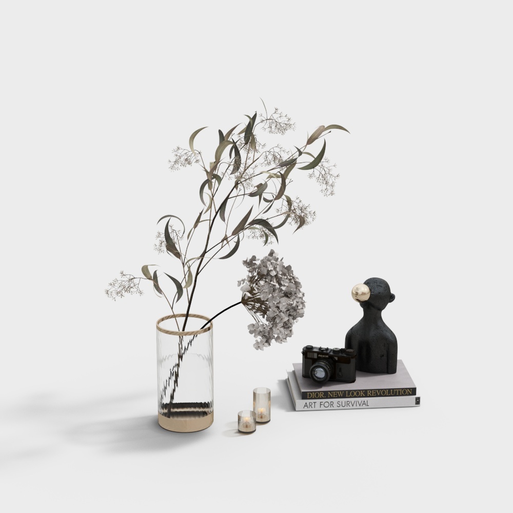 luxury vase with books